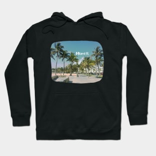 photo Miami Florida blue sky palmtree landscape USA nature lovers Hoodie